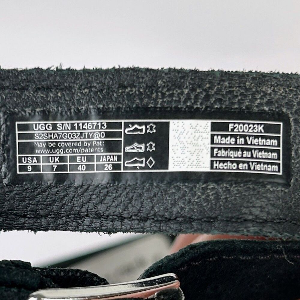NWT UGG Aylani Wedge Sandals Espadrilles Strappy Open Toe Heels Black Suede sz 9 - Picture 12 of 14